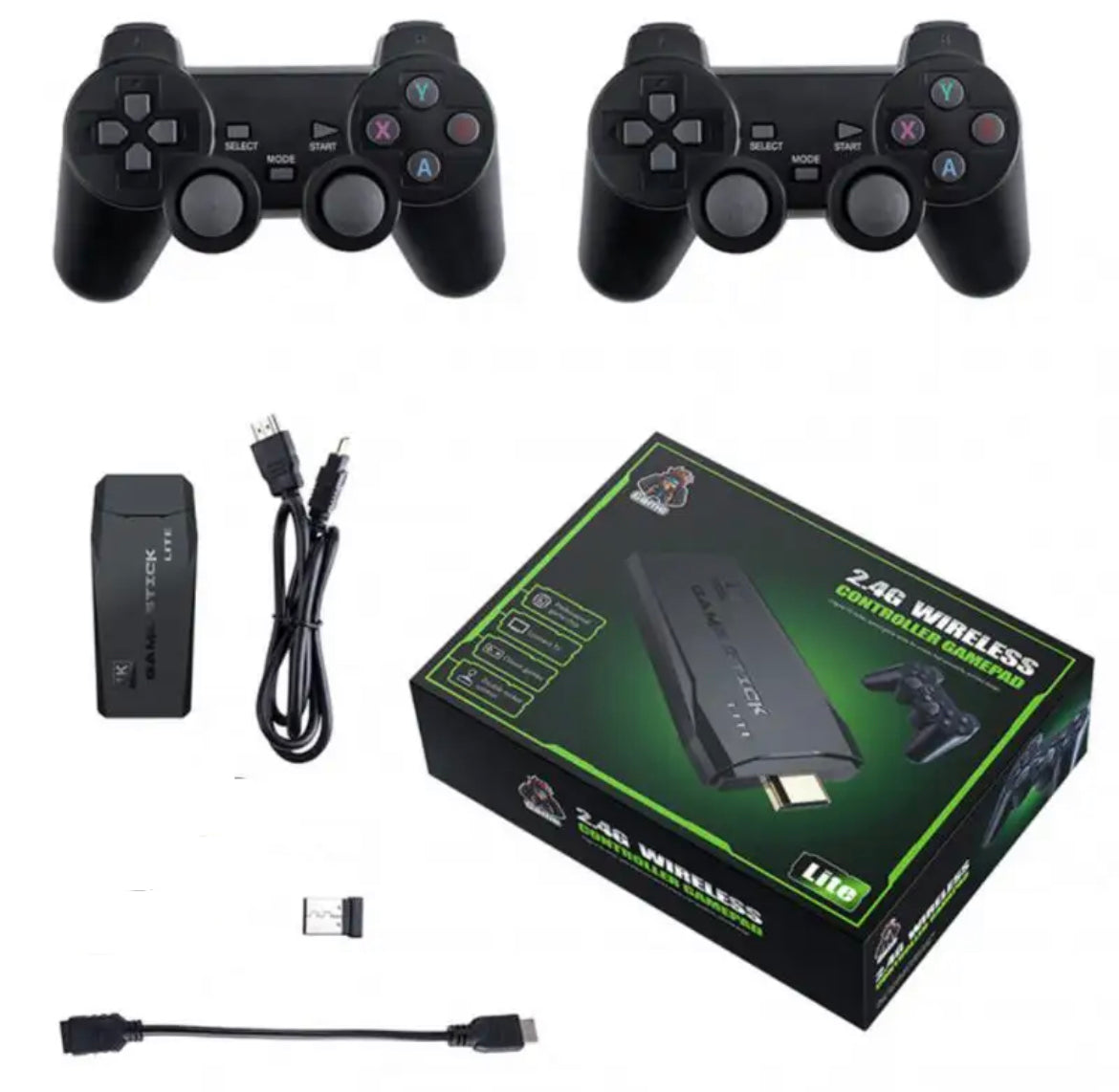 CONSOLA VIDEO JUEGOS 4K 2 CONTROLES NEGR