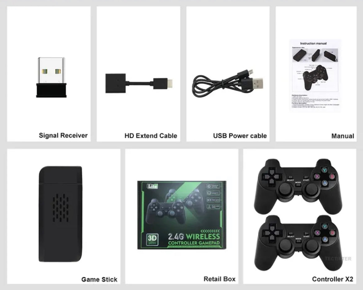 CONSOLA VIDEO JUEGOS 4K 2 CONTROLES NEGR
