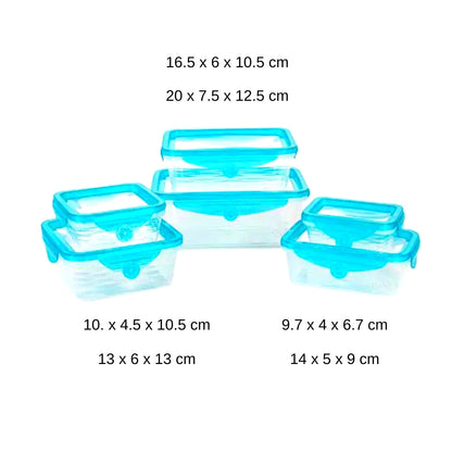 Set x6 contenedore comida tapa Silicona