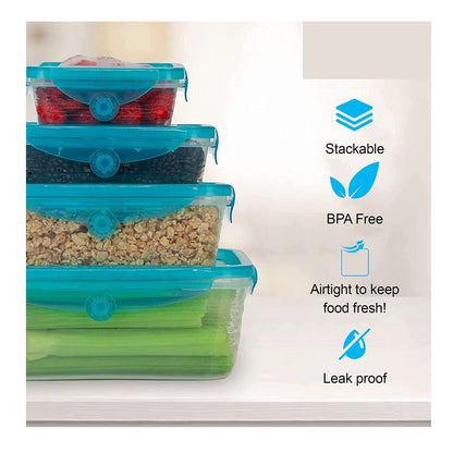 Set x6 contenedore comida tapa Silicona