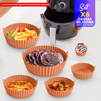 Set x6 Cestas Silicona Air Fryer 64047